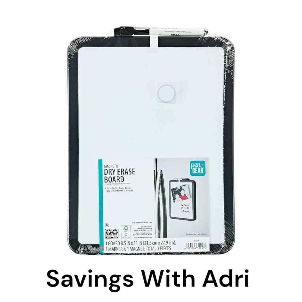 Pen+Gear• Magnetic• Dry Erase Board w/ Marker• Locker Size• 8 1/2" x 11"•